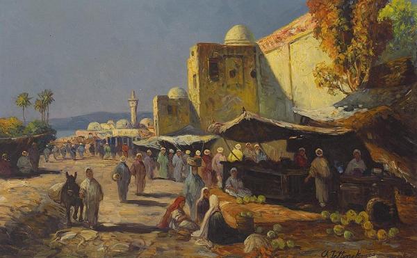 Market Scene In An Arab Town by A. Jellinek