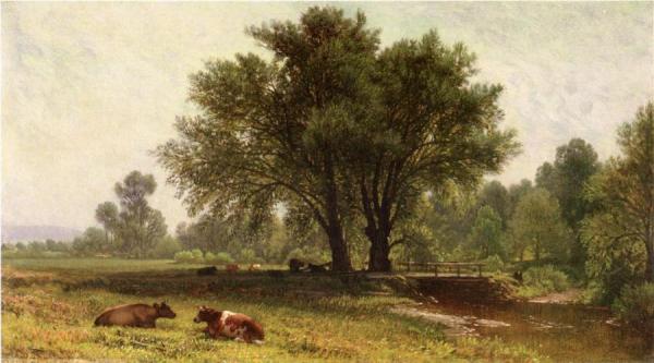 Landscape With Cows by Aaron Draper Shattuck