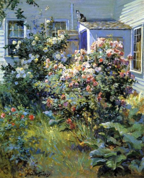 Abbott Fuller Graves Backyard With A Cat