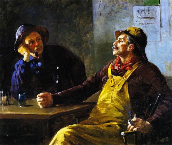 Fishermen In Conversation by Abbott Fuller Graves Oil Painting Reproductions