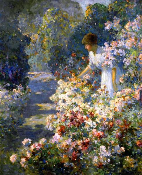 Morning In The Garden by Abbott Fuller Graves Oil Painting Reproductions