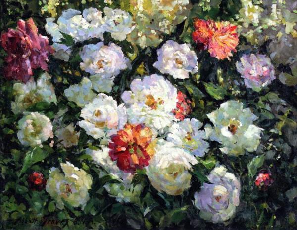 Peonies by Abbott Fuller Graves Oil Painting Reproductions