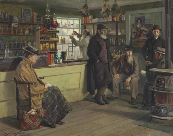 Ye Olde Time Drugge Shop by Abbott Fuller Graves Oil Painting Reproductions