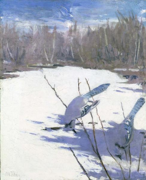 Blue Jays In Winter by Abbott Handerson Thayer