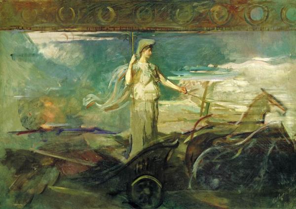 Minerva In A Chariot by Abbott Handerson Thayer