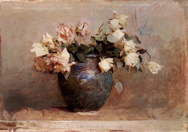 Roses,1890 by Abbott Handerson Thayer