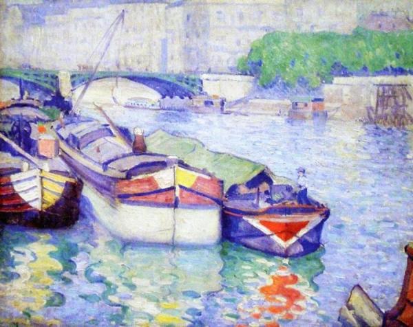 Abel George Warshawsky Boats On The Seine