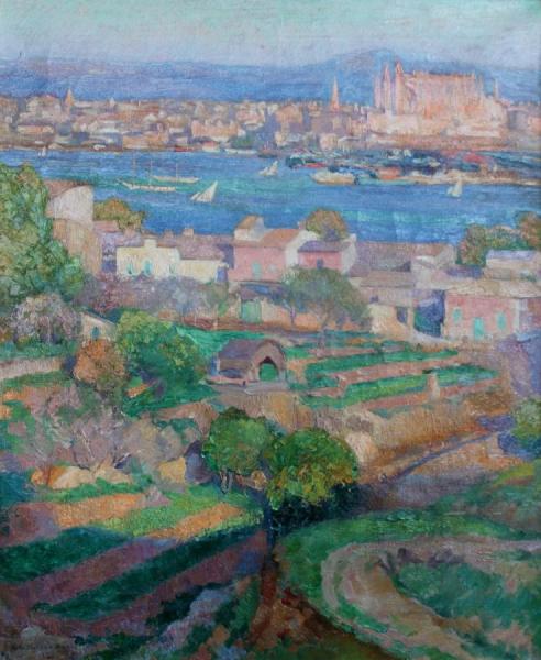 Mallorca With A View Of La Catedral De Palma, 1923 by Abel George Warshawsky Oil Painting Reproductions