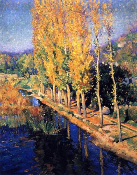 Poplars Near Vernon, Fall by Abel George Warshawsky