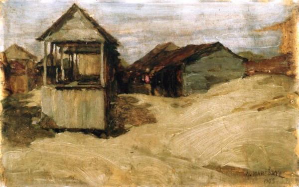 Deserted Market by Abraham A. Manievich