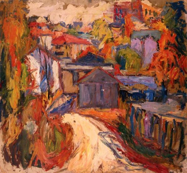 Étude, Study With Houses by Abraham A. Manievich