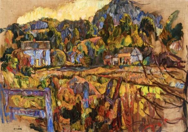 Landscape With Fence by Abraham A. Manievich