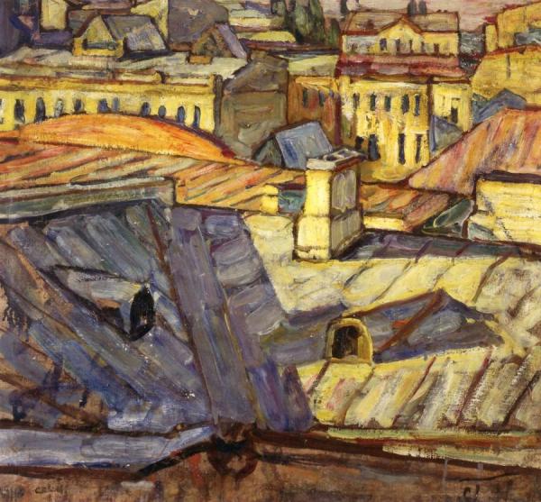 Rooftops, Moscow by Abraham A. Manievich