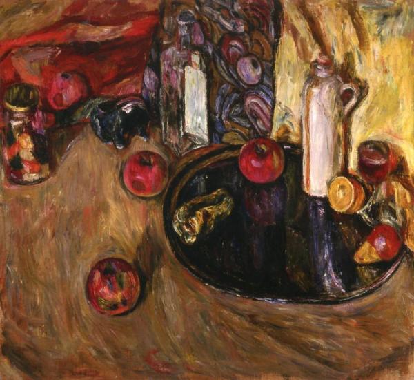 Still Life, Platter Of Fruit And A Jug by Abraham A. Manievich