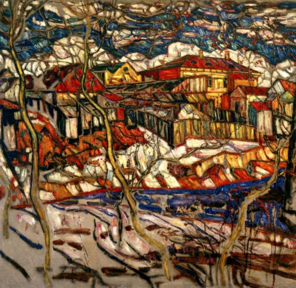 Village At Peace, Fastov by Abraham A. Manievich
