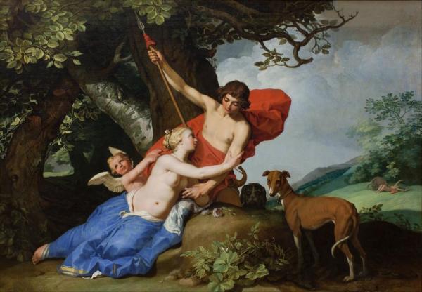 Venus And Adonis by Abraham Bloemaert