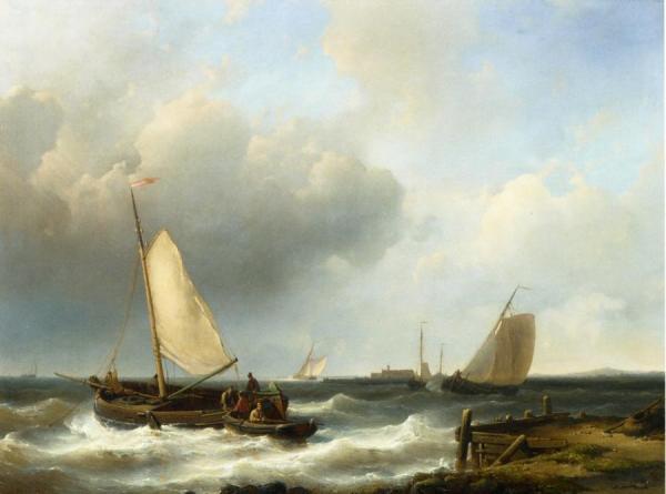 Shipping Of The Dutch Coast by Abraham Hulk Oil Painting Reproductions