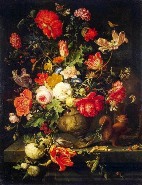 Vase Of Flowers by Abraham Mignon