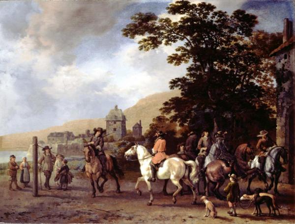 A Riding School In The Open Air by Abraham Van Calraet Oil Painting Reproductions