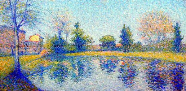 Au Bord Du Lac by Achille Lauge