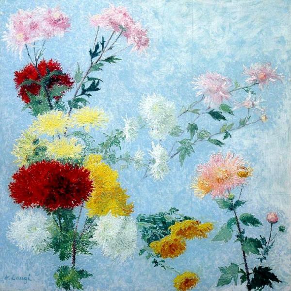 Etude De Chrysanthemes by Achille Lauge