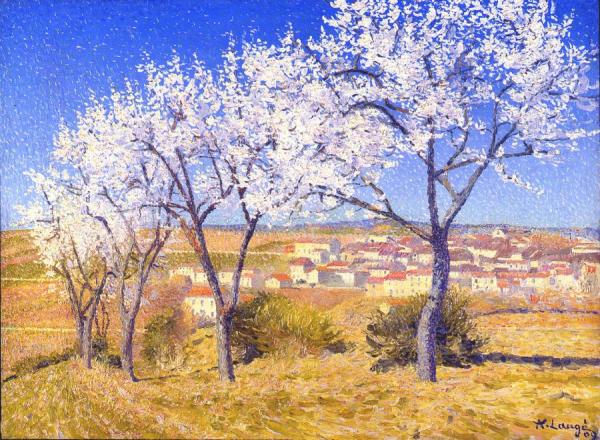 Flowering Almond Trees, Cailhau by Achille Lauge Oil Painting Reproductions