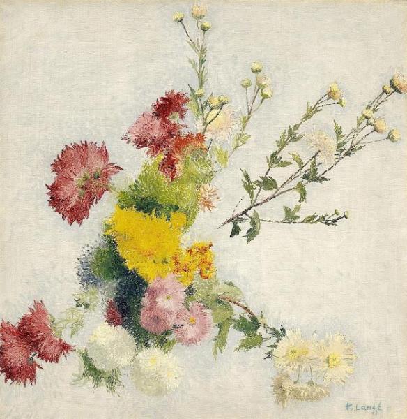 Study Of Chrysanthemums I by Achille Lauge