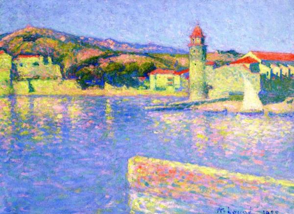 The Port Of Collioure - View Of Pointe Saint-vincent by Achille Lauge Oil Painting Reproductions
