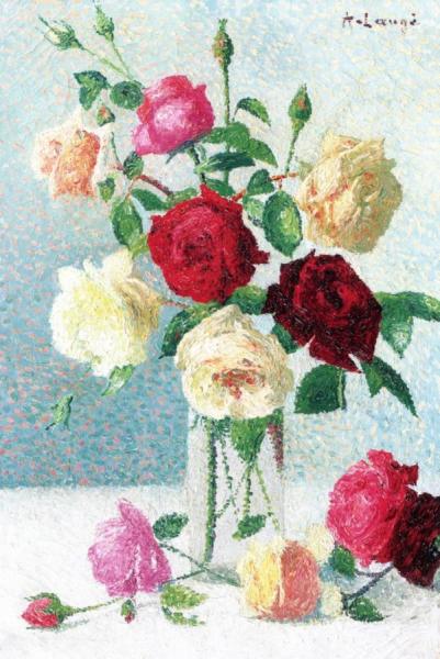 Vase Of Roses by Achille Lauge