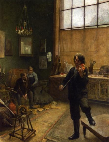 A Recital In The Studio by Adalbert Franz Seligmann