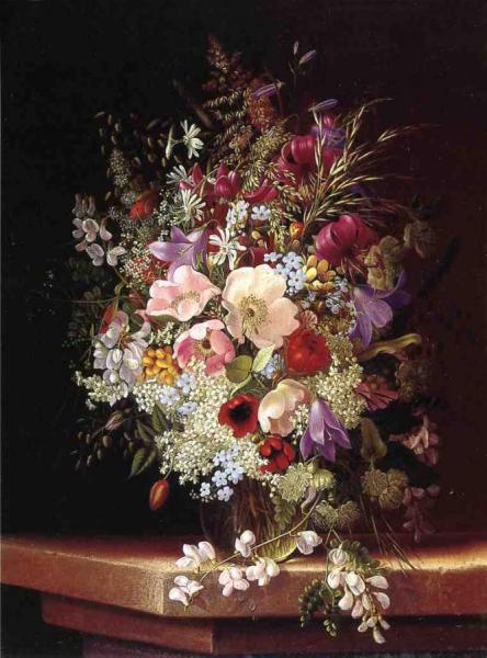 Still Life With Flowers by Adelheid Dietrich Oil Painting Reproductions