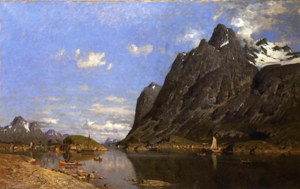 Fishing Settlement In The Lofoton Islands by Adelsteen Normann