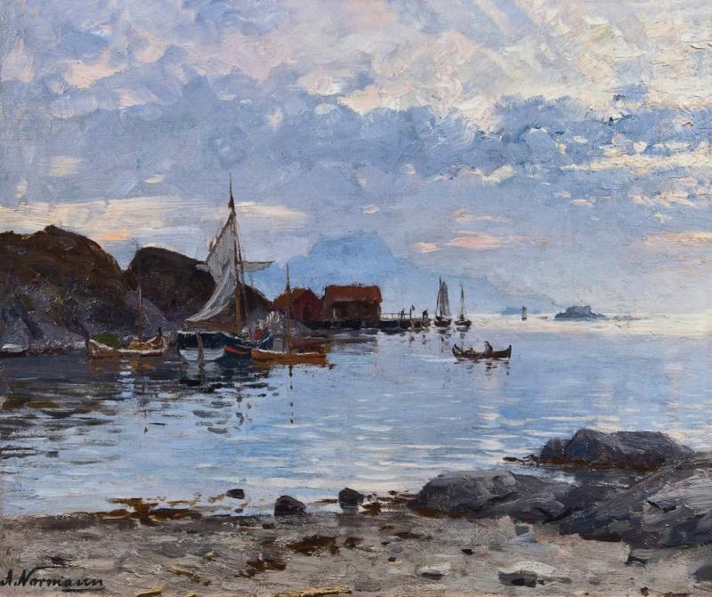 Fishing Village In Northern Norway by Adelsteen Normann