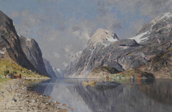 Rowing On The Fjord by Adelsteen Normann