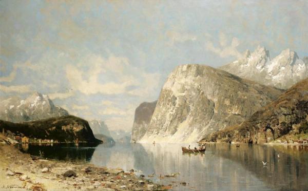 Rowing On The Fjord I by Adelsteen Normann