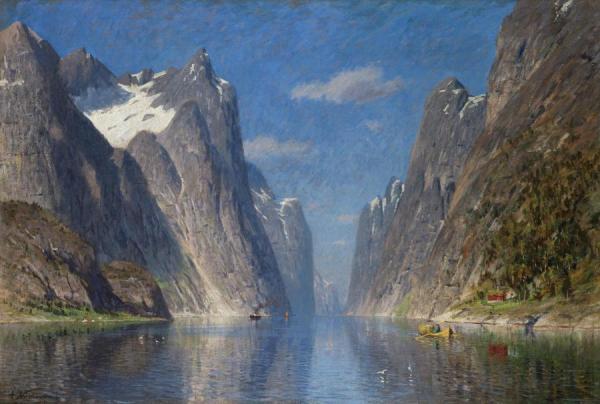 Spring On The Fjord by Adelsteen Normann Oil Painting Reproductions