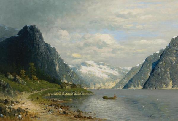 Traveling Across A Fjord by Adelsteen Normann