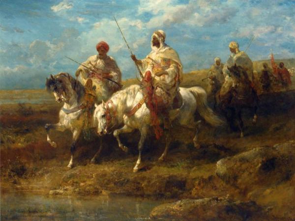 Arab Horsemen by Adolf Christian Schreyer Oil Painting Reproductions