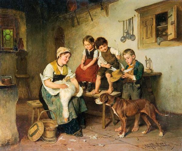 New Plumes by Adolf Eberle Oil Painting Reproductions