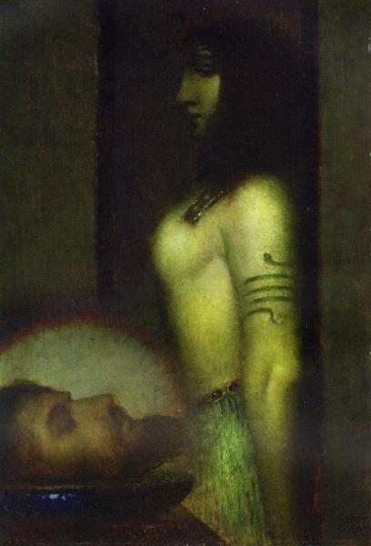 Salome With The Head Of St. John The Baptist by Adolf Frey-moock