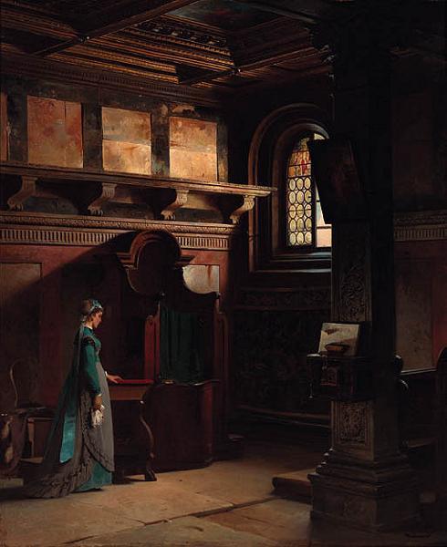 The Confession by Adolf Seel Oil Painting Reproductions