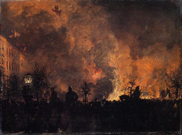 Adolph Von Menzel After The Torchlight Procession, Extinguishing Of Torches On The Dönhoffplatz, Berlin