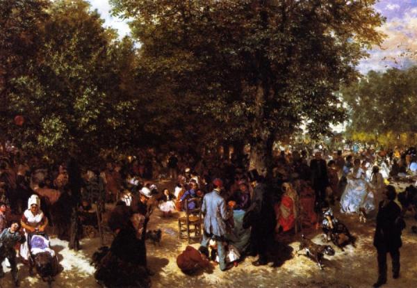 Afternoon In The Tuileries Gardens by Adolph Von Menzel