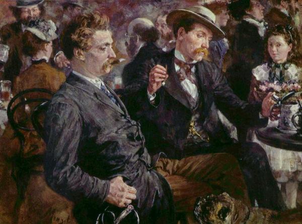 Adolph Von Menzel At The Beer Garden, 1883