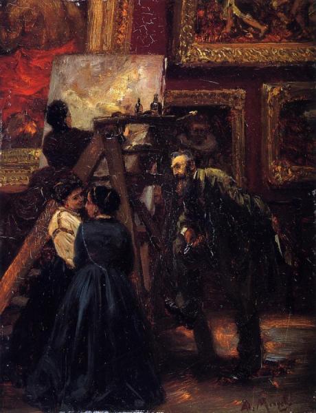 At The Louvre by Adolph Von Menzel