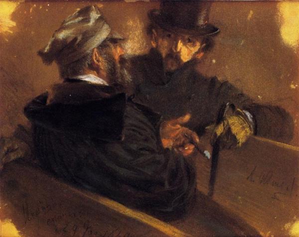 Conversation Between Two Voters by Adolph Von Menzel