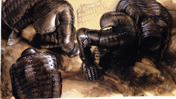Cuirasses Lying Down by Adolph Von Menzel