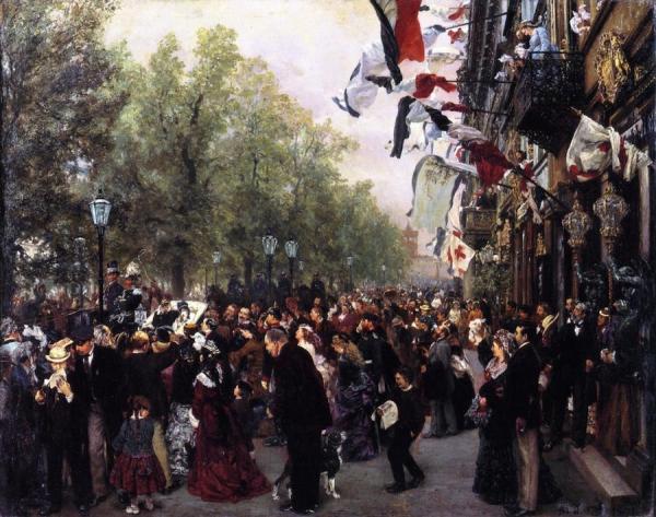 Departure Of King William I For The Army, 31 July 1870 by Adolph Von Menzel
