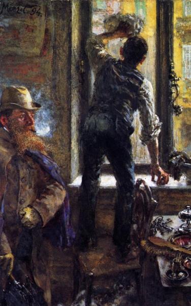 Early Morning In The Café by Adolph Von Menzel