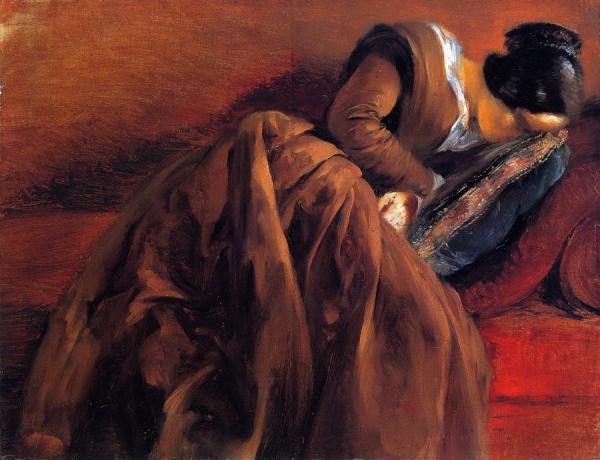 Emilie Menzel Asleep by Adolph Von Menzel